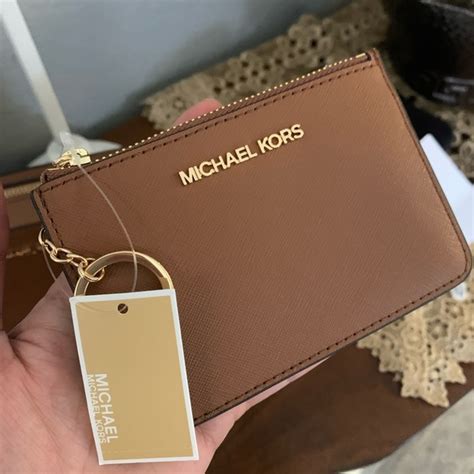 michael kors wallet leopard brown|mk card holder.